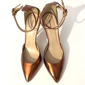 J.Crew - Copper Metallic Heels Made in Italy